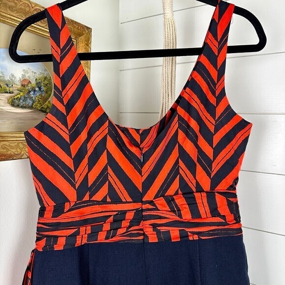 Milly of New York Black and Red Chevron Mini Dress - Picture 4 of 7